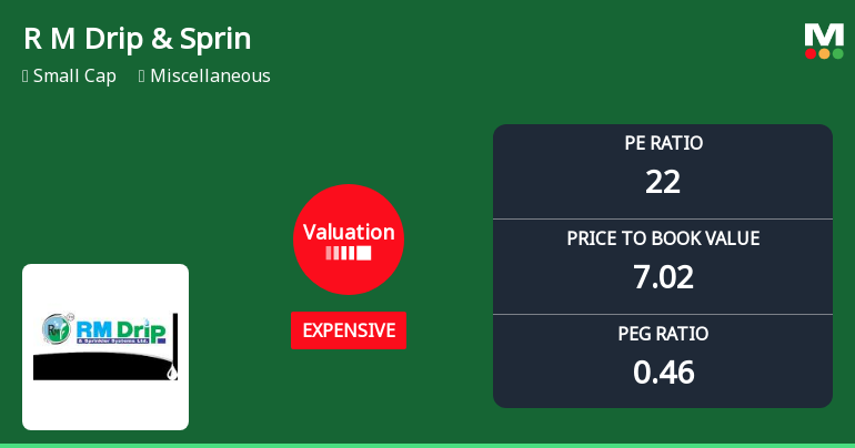 R M Drip & Sprinklers Systems Ltd Valuation Shifts Signal Growing Price Pressure