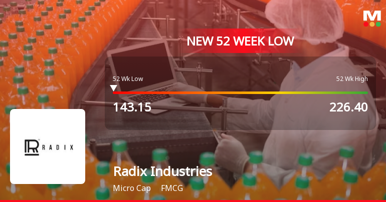 Markets Rally, But Radix Industries (India) Ltd Sinks to 52-Week Low in Stock-Specific Sell-Off