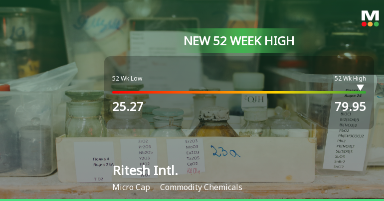 Broad-Based Technical Strength Lifts Ritesh International Ltd to 52-Week High of Rs 79.95