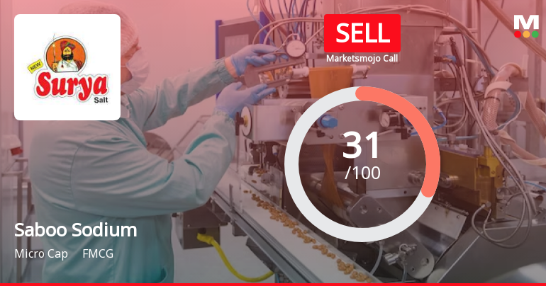 Saboo Sodium Chloro Ltd Upgraded to Sell on Technical Improvements Despite Weak Fundamentals
