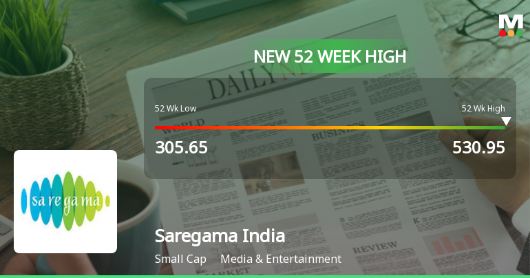 Broad-Based Technical Strength Lifts Saregama India Ltd to 52-Week High of Rs 530.95