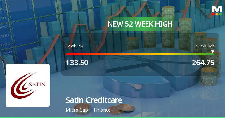 Broad-Based Technical Strength Lifts Satin Creditcare Network Ltd to 52-Week High of Rs 264.75