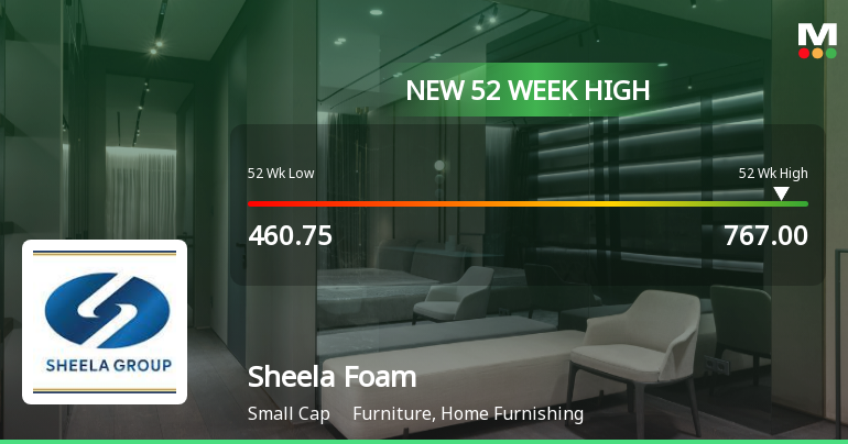 Broad-Based Technical Strength Lifts Sheela Foam Ltd. to 52-Week High of Rs 767