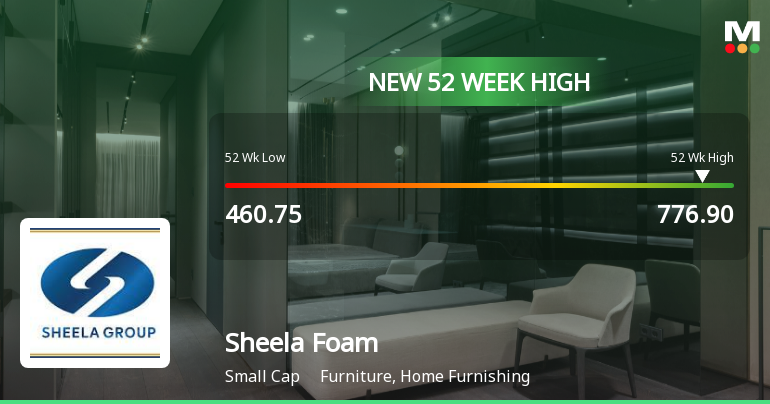 Broad-Based Technical Strength Lifts Sheela Foam Ltd. to 52-Week High of Rs 776.9