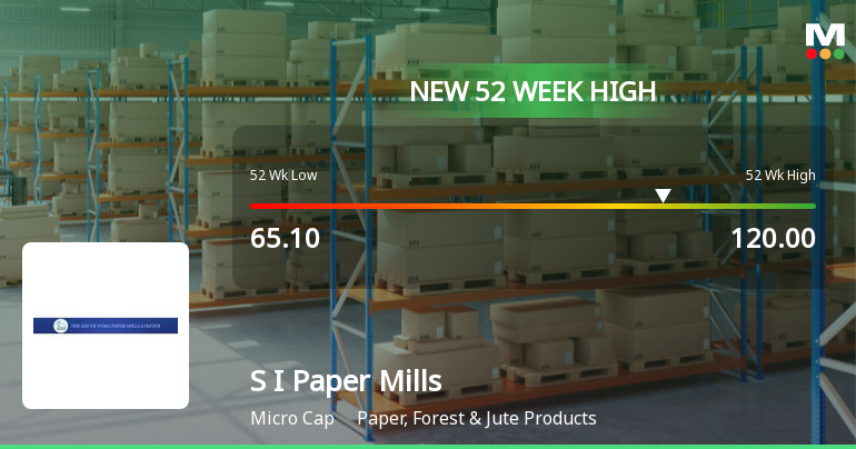 Broad-Based Technical Strength Lifts South India Paper Mills Ltd to 52-Week High of Rs 120