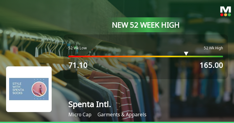 Broad-Based Technical Strength Lifts Spenta International Ltd to 52-Week High of Rs 165