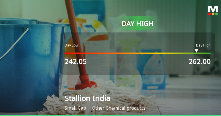 Stallion India Fluorochemicals Ltd Surges 7.04% to Day's High of Rs 262 — Outperforms Sector by 5.23 Percentage Points
