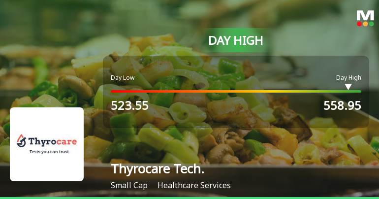 Thyrocare Technologies Ltd Surges 7.18% to Day's High of Rs 558.95 — Outperforms Sector by 6.6 Percentage Points