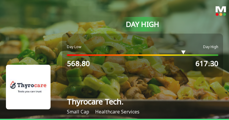 Thyrocare Technologies Ltd Surges 7.14% to Day's High of Rs 612 — Outperforms Sector by 7.24 Percentage Points