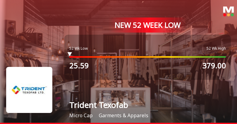 Trident Texofab Ltd Falls to 52-Week Low of Rs 25.59 as Sell-Off Deepens