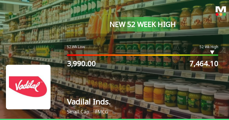 Broad-Based Technical Strength Lifts Vadilal Industries Ltd to 52-Week High of Rs 7464.1