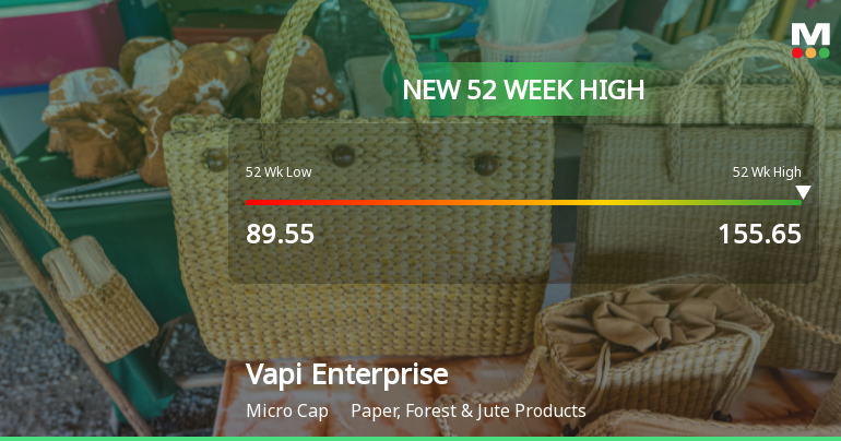 Broad-Based Technical Strength Lifts Vapi Enterprise Ltd to 52-Week High of Rs 155.65