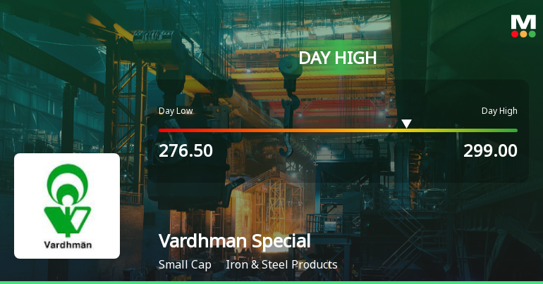 Vardhman Special Steels Ltd Surges 7.31% to Day's High of Rs 295.35 — Outperforms Sector by 7.37 Percentage Points