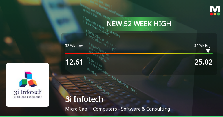 Broad-Based Technical Strength Lifts 3i Infotech Ltd to 52-Week High of Rs 25.02