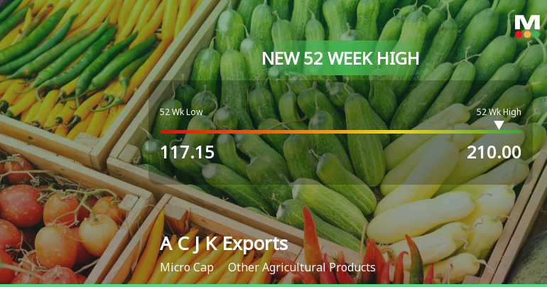 Broad-Based Technical Strength Lifts Amir Chand Jagdish Kumar (Exports) Ltd to 52-Week High of Rs 210