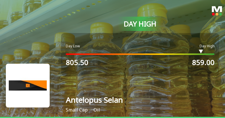 Antelopus Selan Energy Ltd Surges 7.14% to Day's High of Rs 857.5 — Outperforms Sector by 6.12 Percentage Points