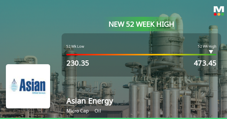Broad-Based Technical Strength Lifts Asian Energy Services Ltd to 52-Week High of Rs 473.45