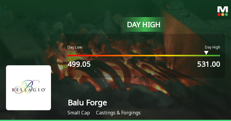 Balu Forge Industries Ltd Surges 7.3% to Day's High of Rs 530 — Outperforms Sector by 6.28 Percentage Points