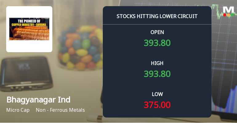 Bhagyanagar India Ltd Locks at Lower Circuit With 5% Loss — Sellers Queue, No Buyers in Sight