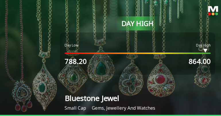 Bluestone Jewellery & Lifestyle Ltd Surges 7.2% to Day's High of Rs 864 — Outperforms Sector by 9.33 Percentage Points