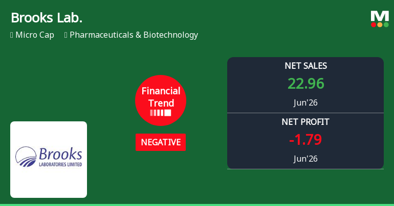 Brooks Laboratories Ltd Reports Negative Quarterly Financial Trend Amid Margin Pressures