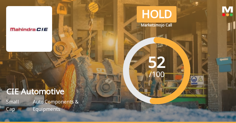 CIE Automotive India Ltd is Rated Hold by MarketsMOJO