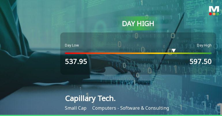 Capillary Technologies India Ltd Surges 11.33% to Day's High of Rs 590.4 — Outperforms Sector by 9.26 Percentage Points