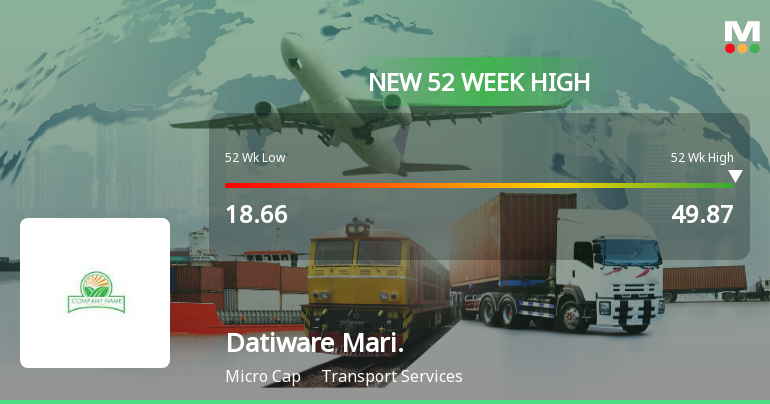 Broad-Based Technical Strength Lifts Datiware Maritime Infra Ltd to 52-Week High of Rs 49.87