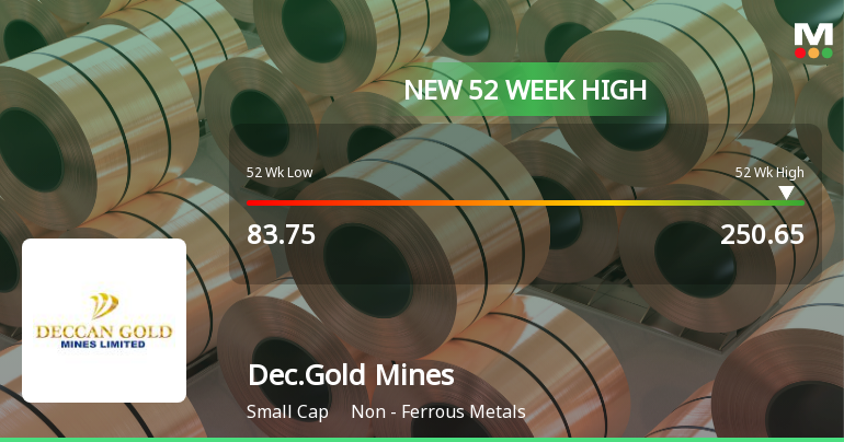 Broad-Based Technical Strength Lifts Deccan Gold Mines Ltd to 52-Week High of Rs 250.65
