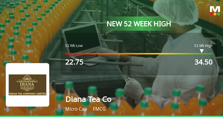 Broad-Based Technical Strength Lifts Diana Tea Company Ltd to 52-Week High of Rs 34.75