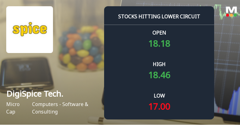 DigiSpice Technologies Ltd Locks at Lower Circuit With 3.56% Loss — Sellers Queue, No Buyers in Sight