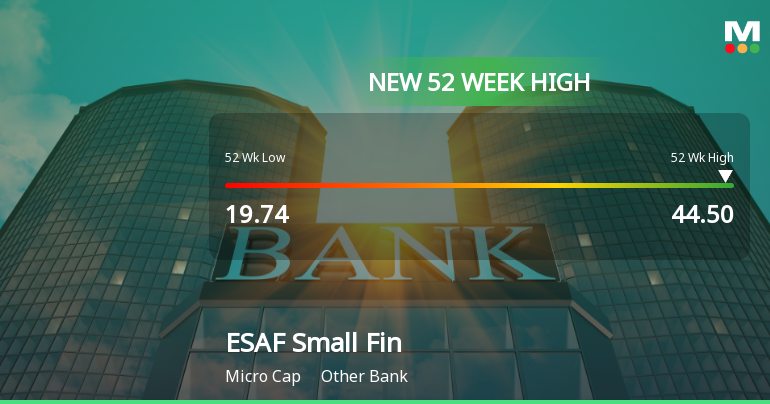 Broad-Based Technical Strength Lifts ESAF Small Finance Bank Ltd to 52-Week High of Rs 44.5