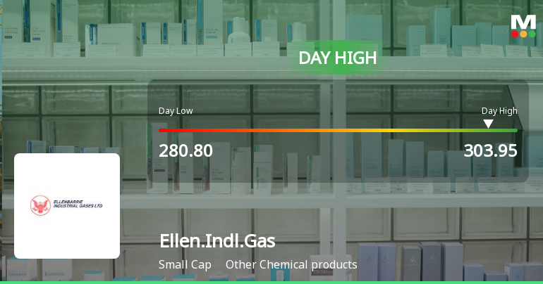 Ellenbarrie Industrial Gases Ltd Surges 7.39% to Day's High of Rs 301 — Outperforms Sector by 7.21 Percentage Points