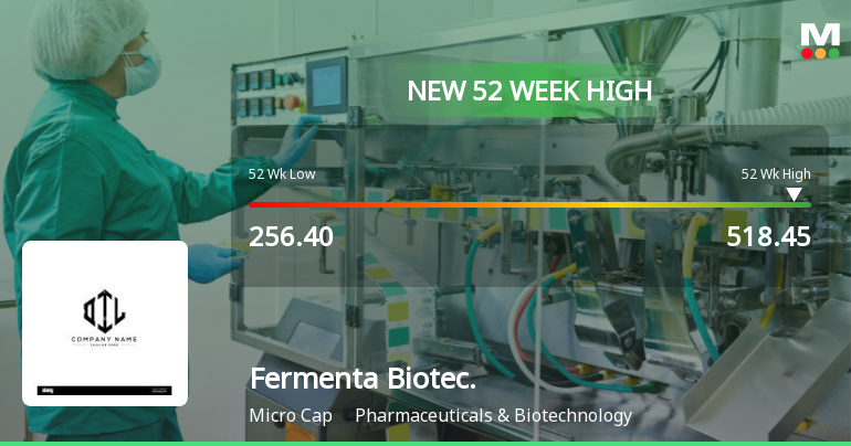 Broad-Based Technical Strength Lifts Fermenta Biotech Ltd to 52-Week High of Rs 518.45