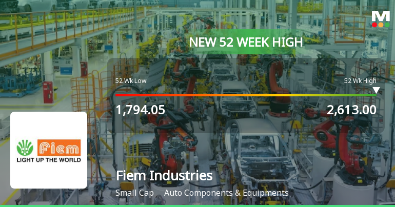 Broad-Based Technical Strength Lifts Fiem Industries Ltd to 52-Week High of Rs 2613