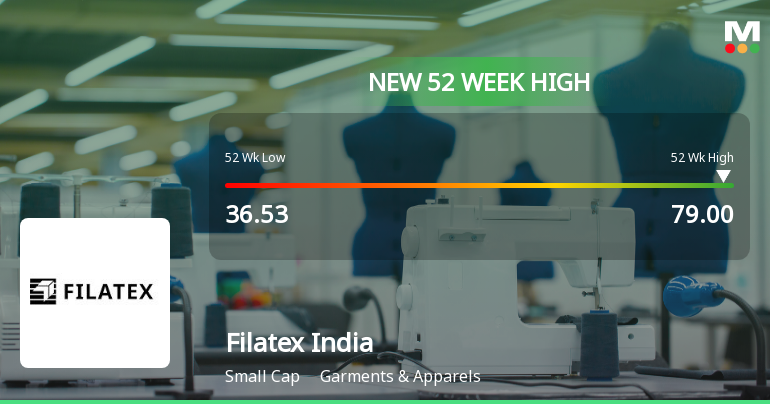 Broad-Based Technical Strength Lifts Filatex India Ltd to 52-Week High of Rs 80.25
