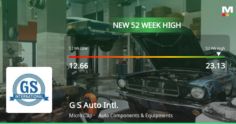 Broad-Based Technical Strength Lifts G S Auto International Ltd to 52-Week High of Rs 23.13