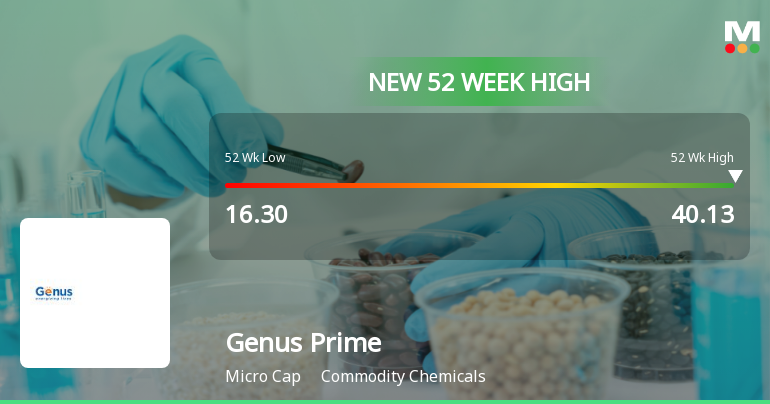 Broad-Based Technical Strength Lifts Genus Prime Infra Ltd to 52-Week High of Rs 40.13