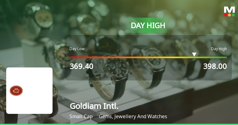 Goldiam International Ltd Surges 7.06% to Day's High of Rs 395.2 — Outperforms Sector by 5.44 Percentage Points