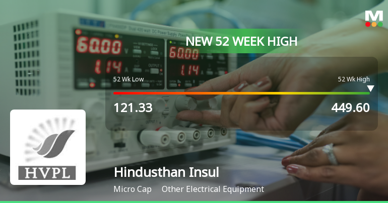 Broad-Based Technical Strength Lifts Hindusthan Insulators & Industries Ltd to 52-Week High of Rs 449.6