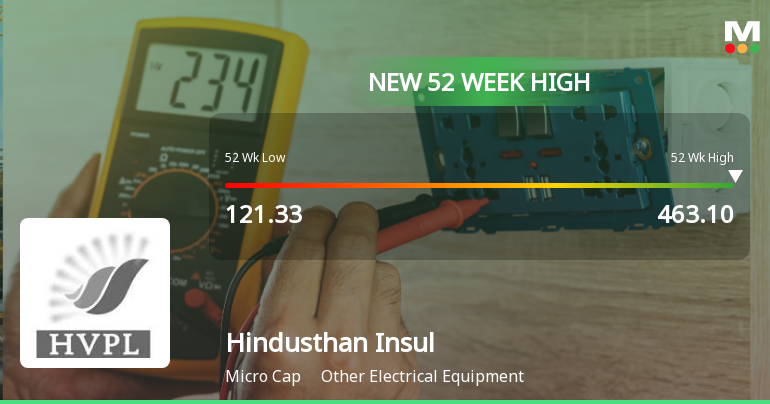 Broad-Based Technical Strength Lifts Hindusthan Insulators & Industries Ltd to 52-Week High of Rs 463.1