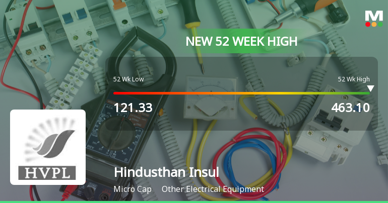 Broad-Based Technical Strength Lifts Hindusthan Insulators & Industries Ltd to 52-Week High of Rs 463.1