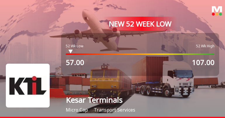 Kesar Terminals & Infrastructure Ltd Falls to 52-Week Low of Rs 57 as Sell-Off Deepens