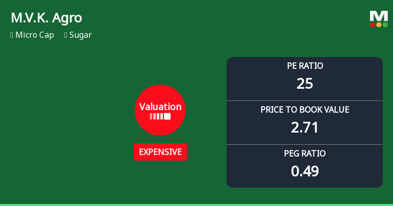 M.V.K. Agro Food Product Ltd Valuation Shifts Amidst Market Downturn