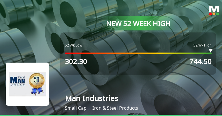 Broad-Based Technical Strength Lifts Man Industries (India) Ltd to 52-Week High of Rs 744.5