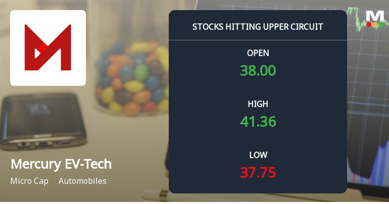 Mercury EV-Tech Locks at Upper Circuit With 8.85% Gain — Buyers Queue, Sellers Absent
