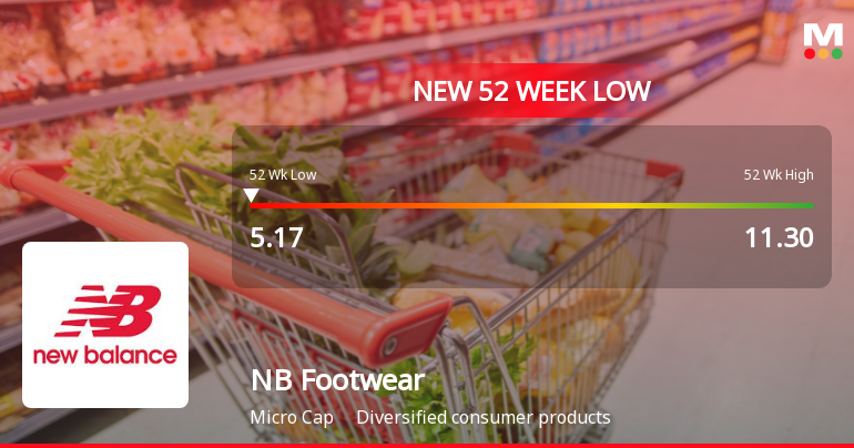 NB Footwear Ltd. Falls to 52-Week Low of Rs 5.17 as Sell-Off Deepens