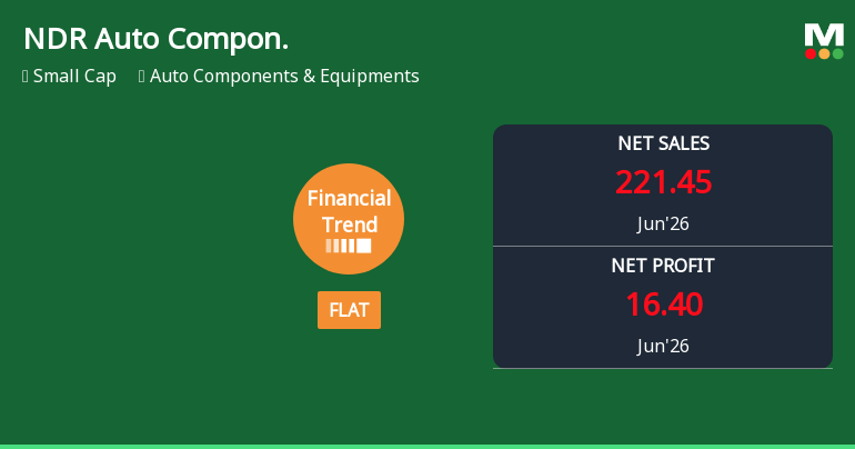 NDR Auto Components Ltd Reports Flat Quarterly Financial Trend Amid Mixed Market Returns