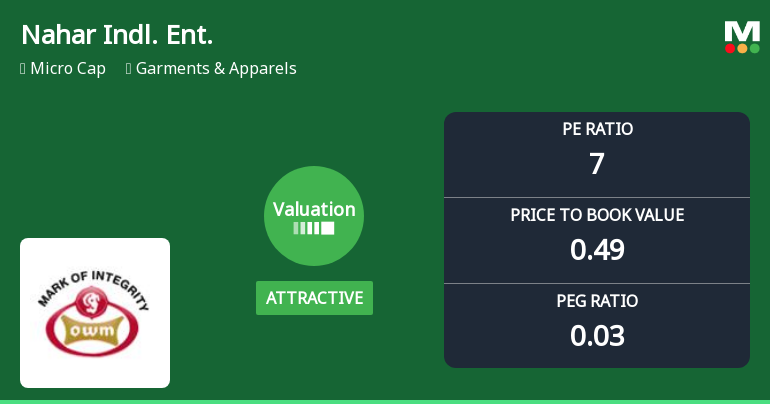 Nahar Industrial Enterprises Ltd: Valuation Shift Enhances Price Attractiveness Amid Mixed Returns