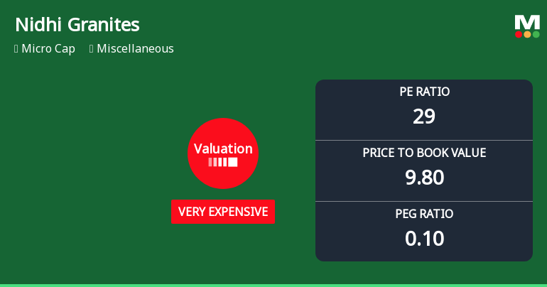 Nidhi Granites Ltd Valuation Shifts Signal Elevated Price Risk Amid Market Underperformance